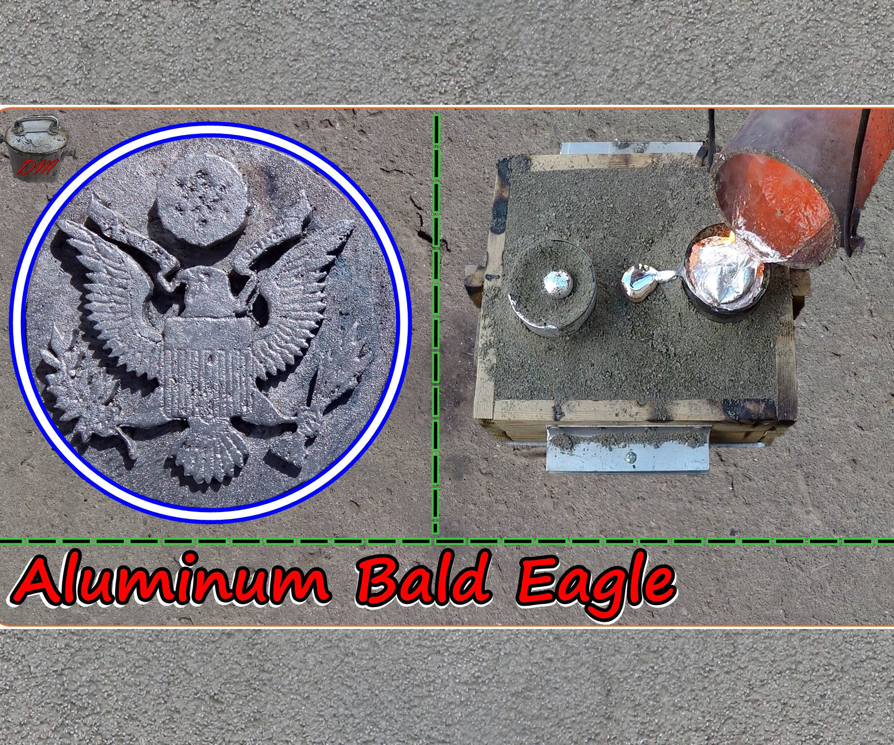 Casting an Aluminum Bald Eagle for the USA Independence Day. the Great Seal