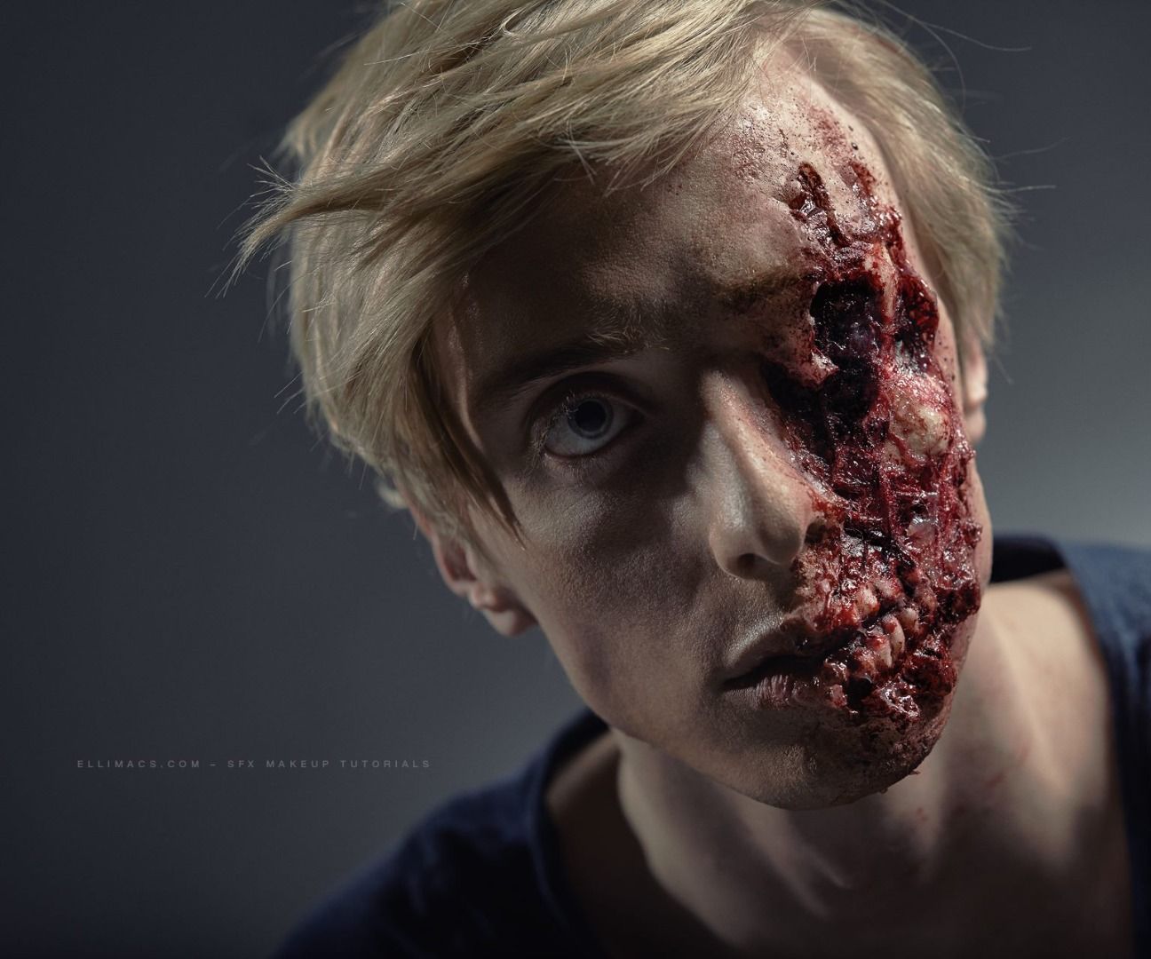 Torn Face With Exposed Jaw/bone - SFX Makeup Tutorial