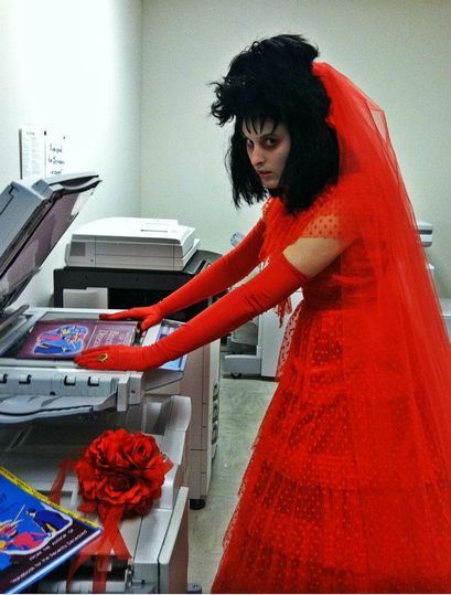 fitted lace wedding dress Beetlejuice Lydia Deetz Outfits Cosplay Costume Red Wedding Outfits  Halloween Carnival Suit
