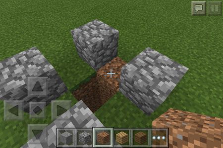 Place Four Cobble Stone Blocks