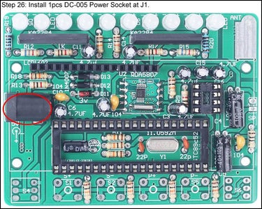 Install 1pcs DC-005 Power Socket at J1