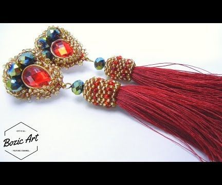 "The Red" Embroidery Earrings | Peyote & Blanket Stitch