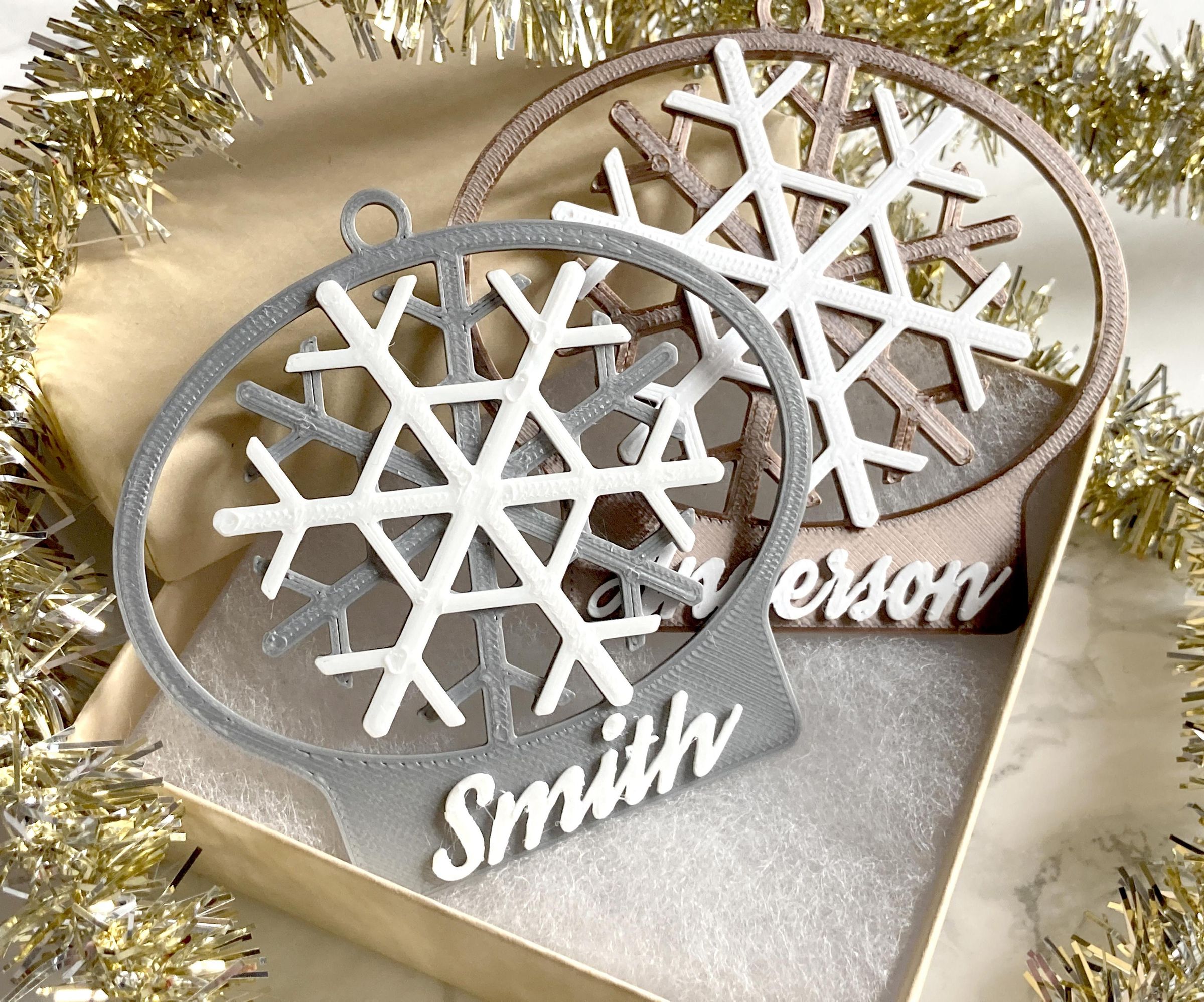 Customizable Snowflake Snowglobe Ornament