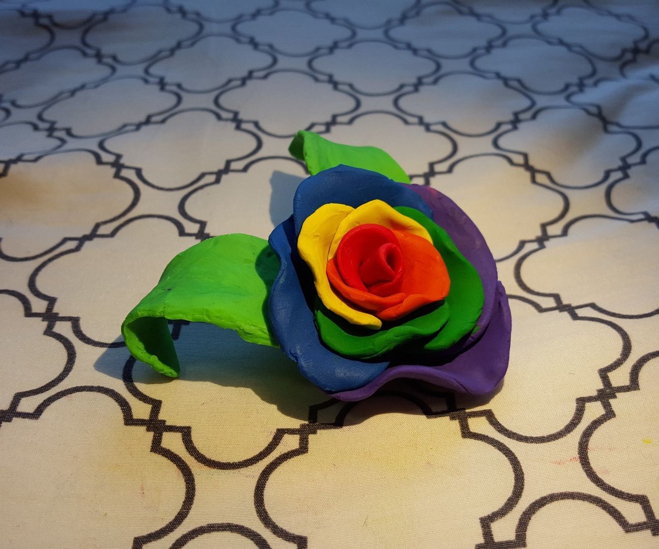 Rainbow Clay Rose