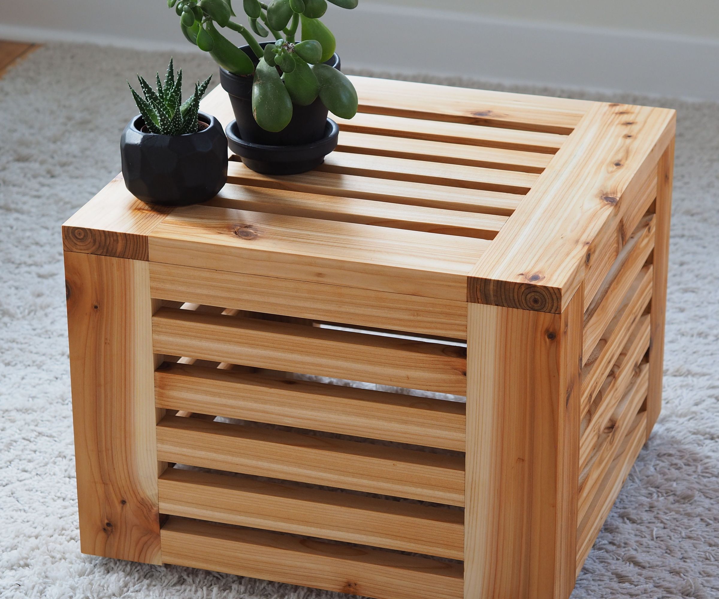 Slatted Cube Table