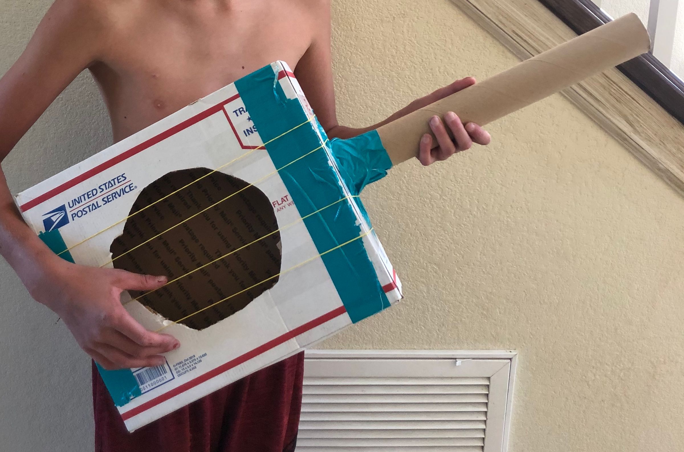 DIY Package Box Guitar 4 Steps Instructables