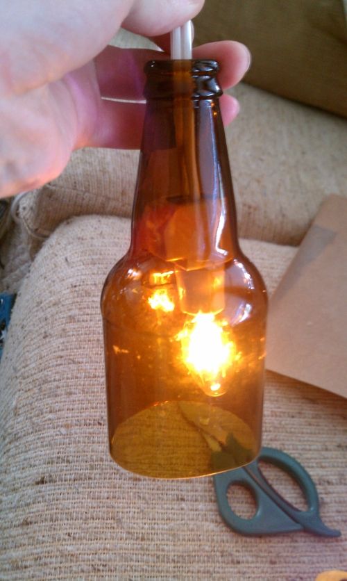 Make a Glass Bottle Lamp Using Fire