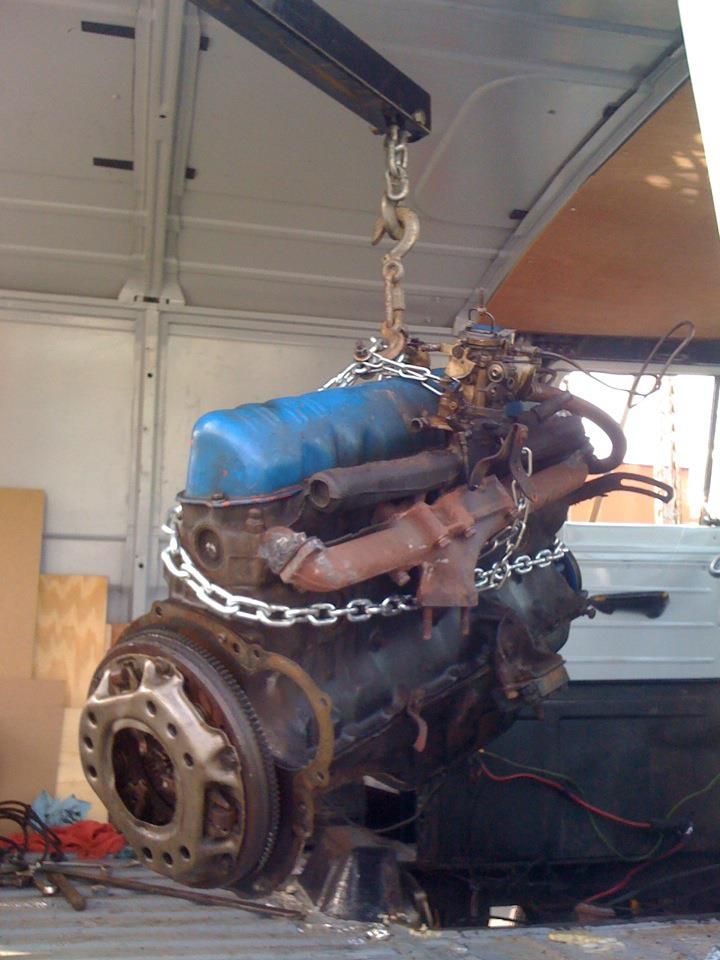 Pulling the Engine From a 1960's Ford Econoline Van