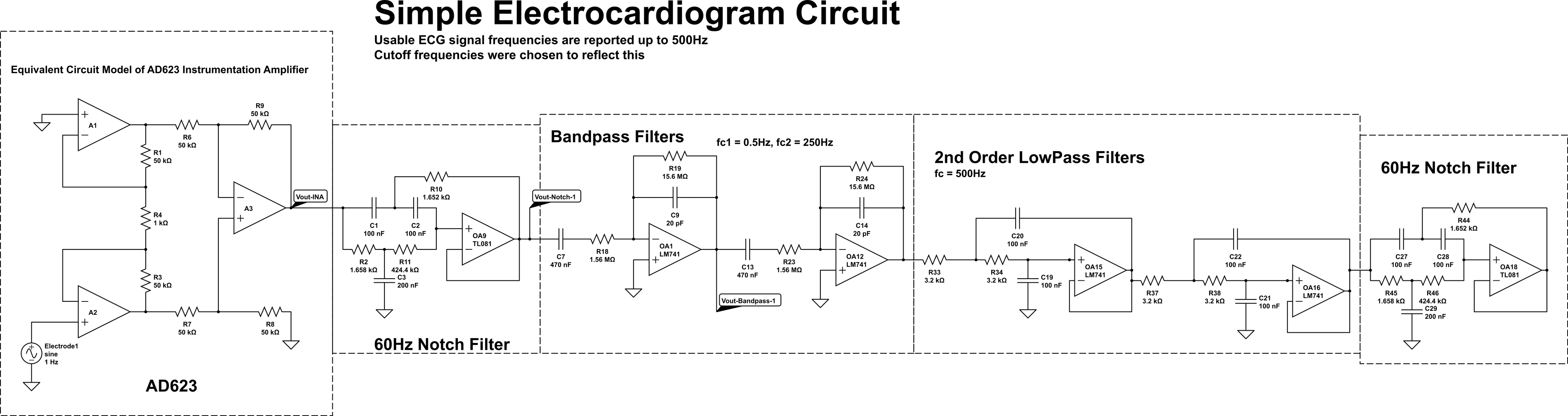 Super Simple Electrocardiogram (ECG) Circuit : 11 Steps (with Pictures ... Circuit Diagram