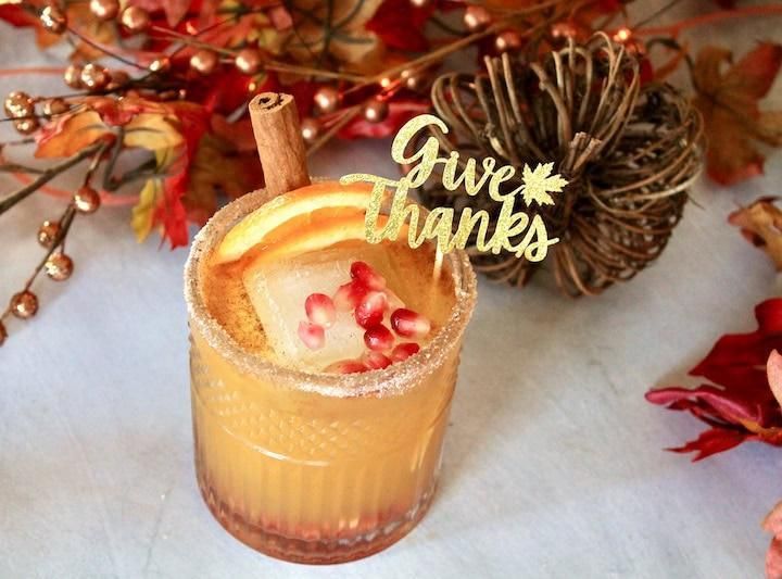 Sparkling Citrus Apple Cider Thanksgiving Margarita