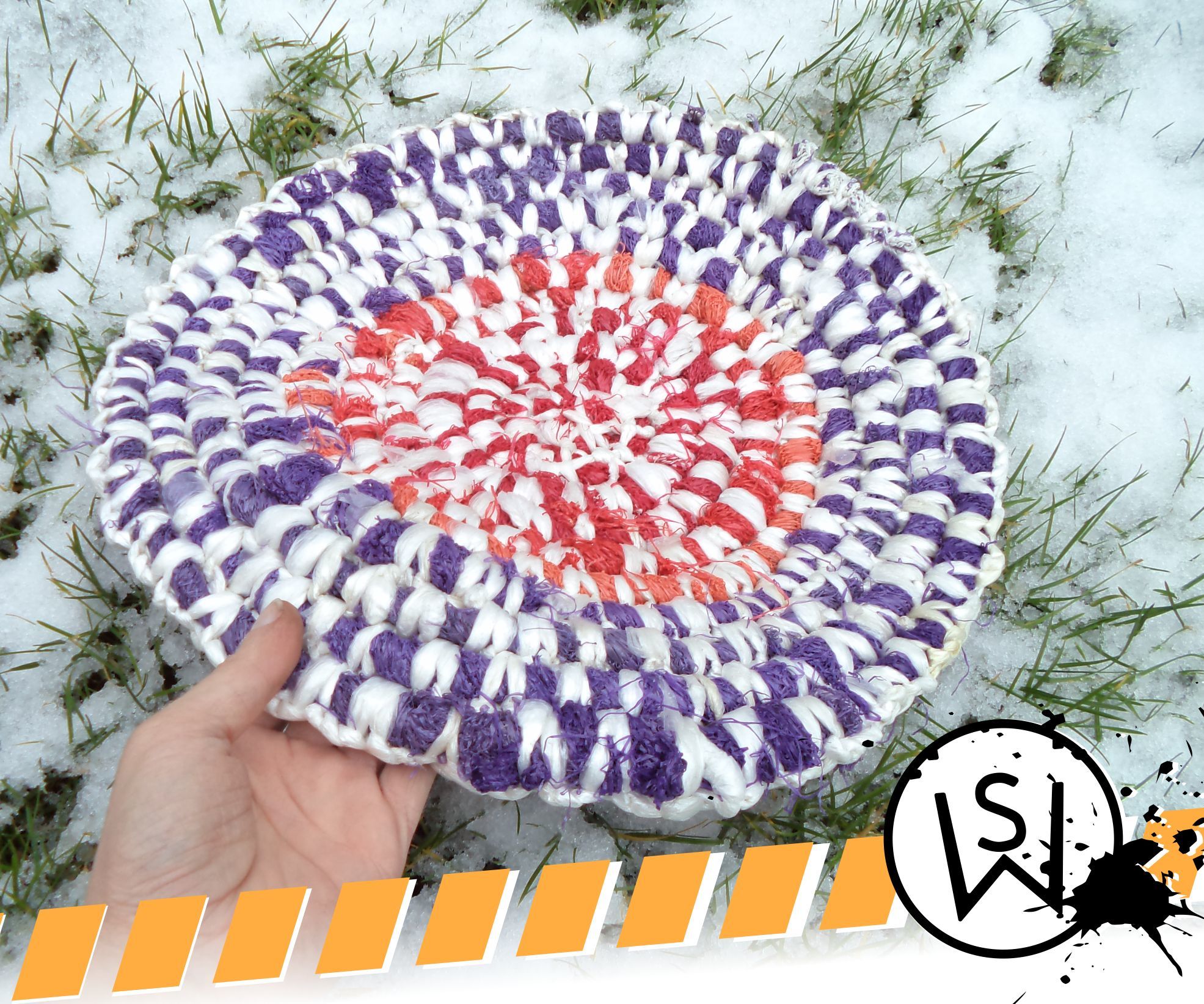 Crocheted Rug From Vegatable Mesh Bags