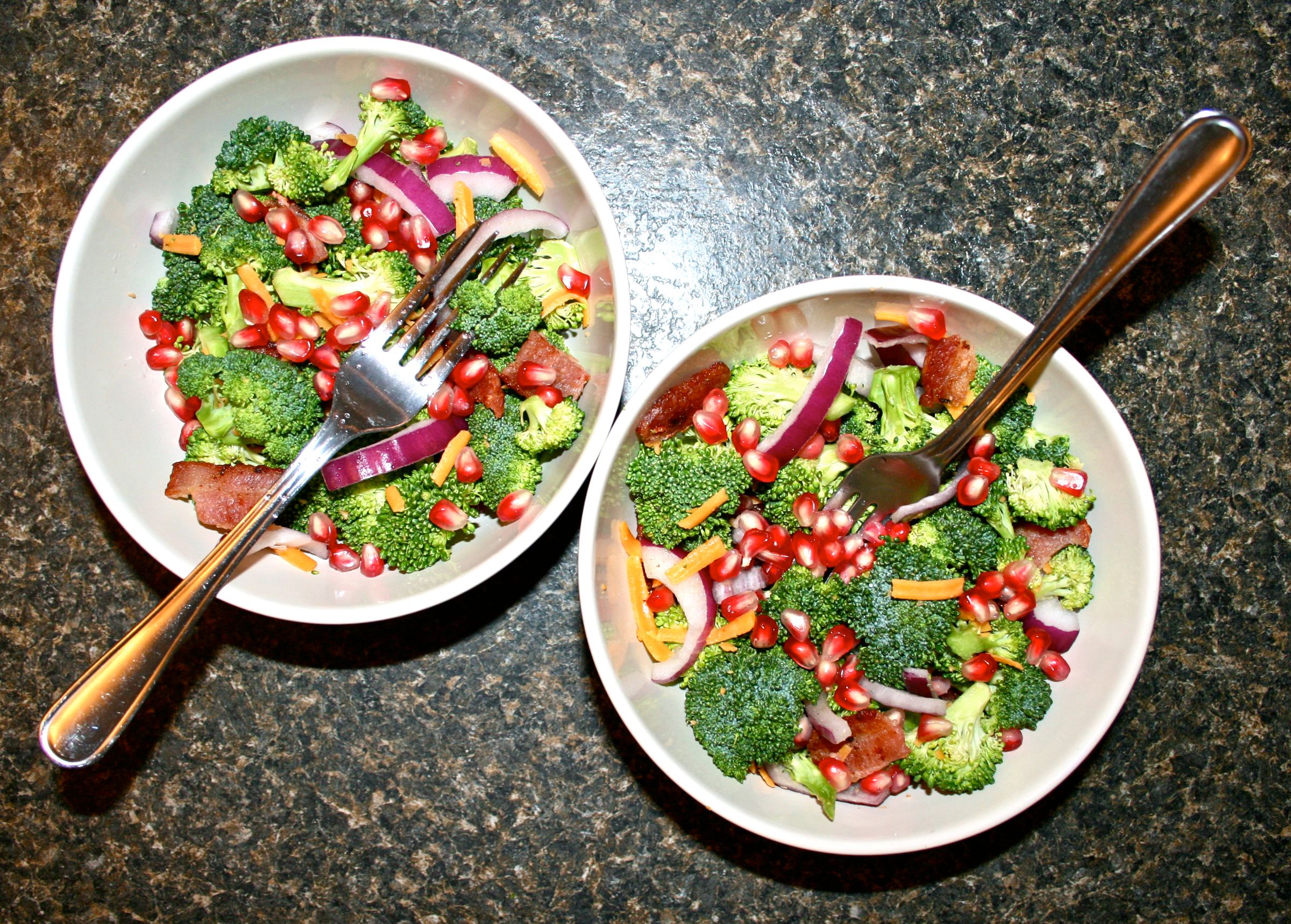 Bacon-Broccoli Salad With Pomegranate Arils & Tangy Dressing