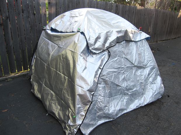 cooler placement in desert heat reflective space blanket