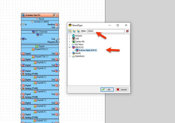 Start Visuino, and Select the Arduino Nano ESP32 Board Type Start Visuino, and Select the Arduino Nano ESP32 Board Type