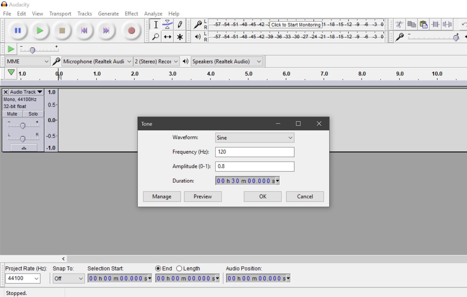 Creating Custom Binaural Beats with Audacity: A Professional Guide to Enhance Your Audio Experience 6 Generate the Base Tone