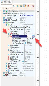 For Sender ESP32 - in Visuino Add, Set & Connect Components