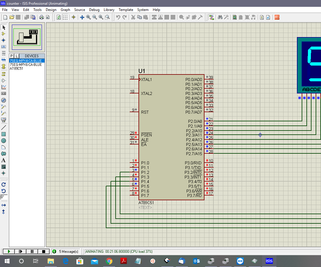 Counting From 0 to 9999 With 8051 Using 7 Segment Display