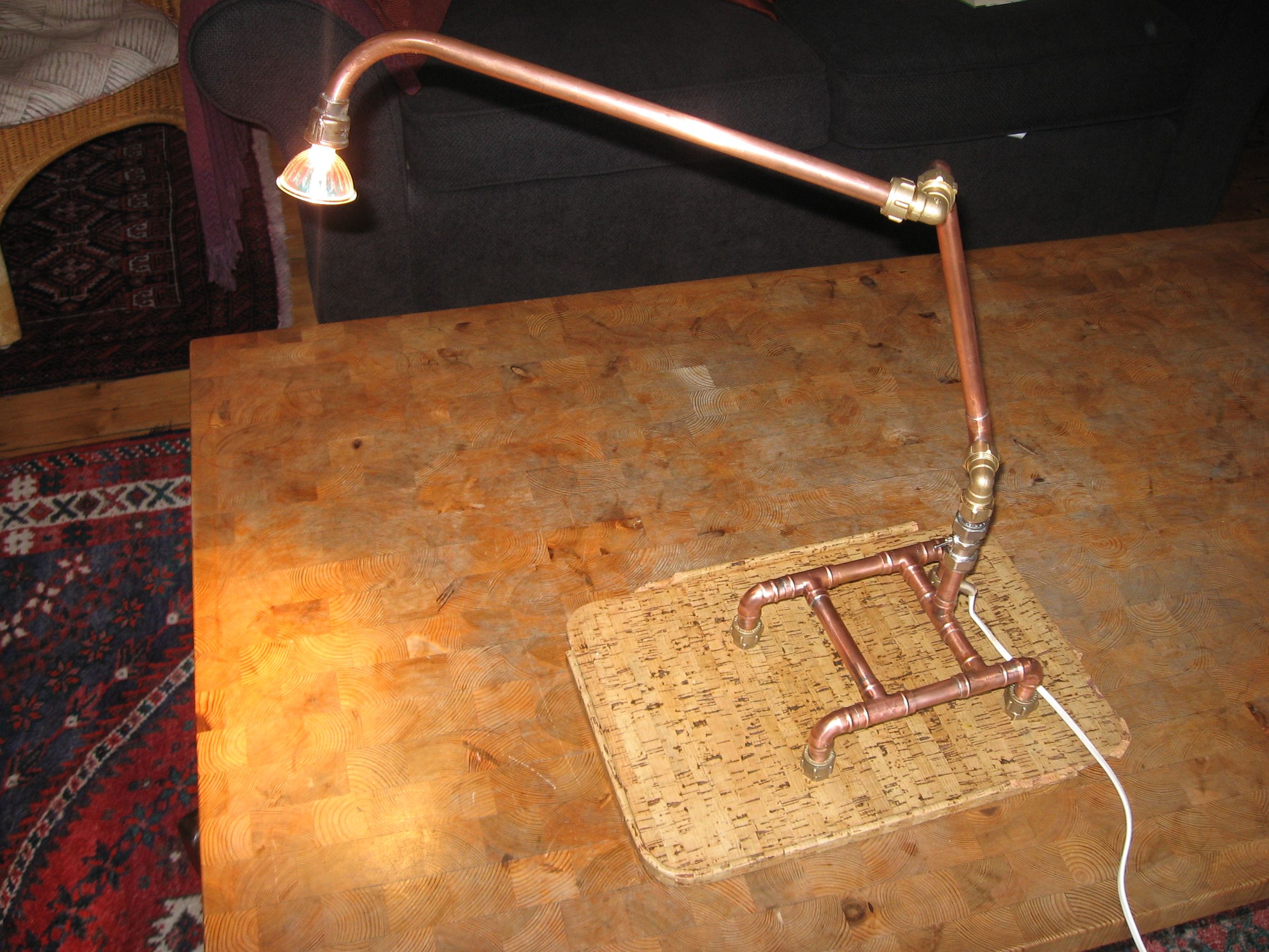 Desk Lamp Made From Old Plumbing Bits