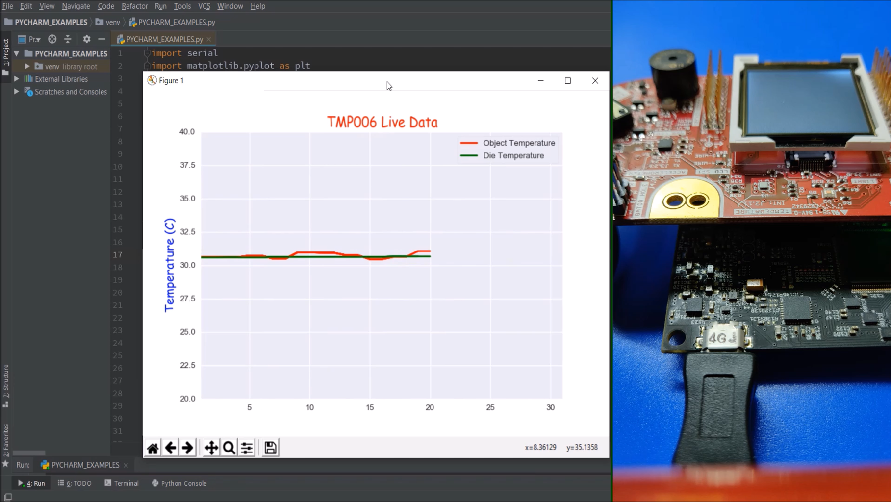Plotting Live Data of a Temperature Sensor (TMP006) Using MSP432 ...