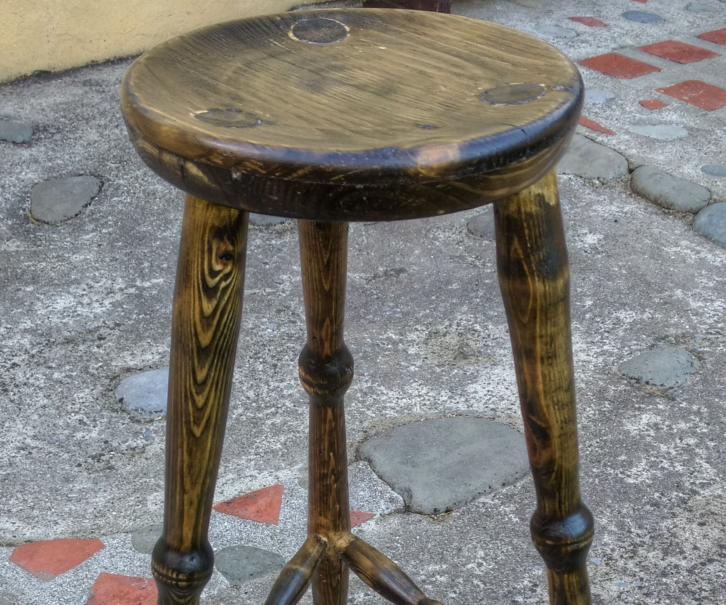 Wood-turned Pallet Bar Stool