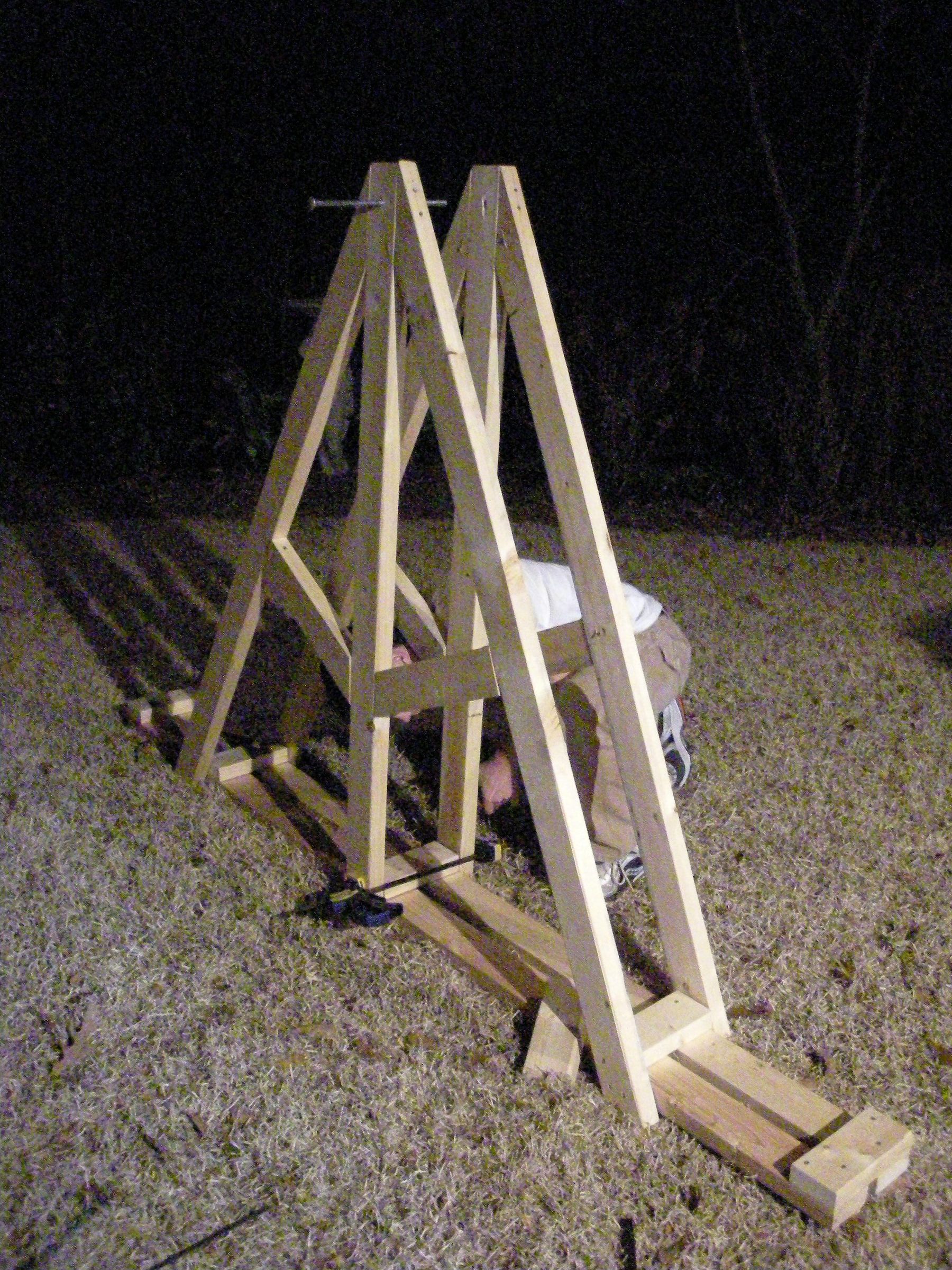 Making the frame and arm for a Trebuchet (Partial project)