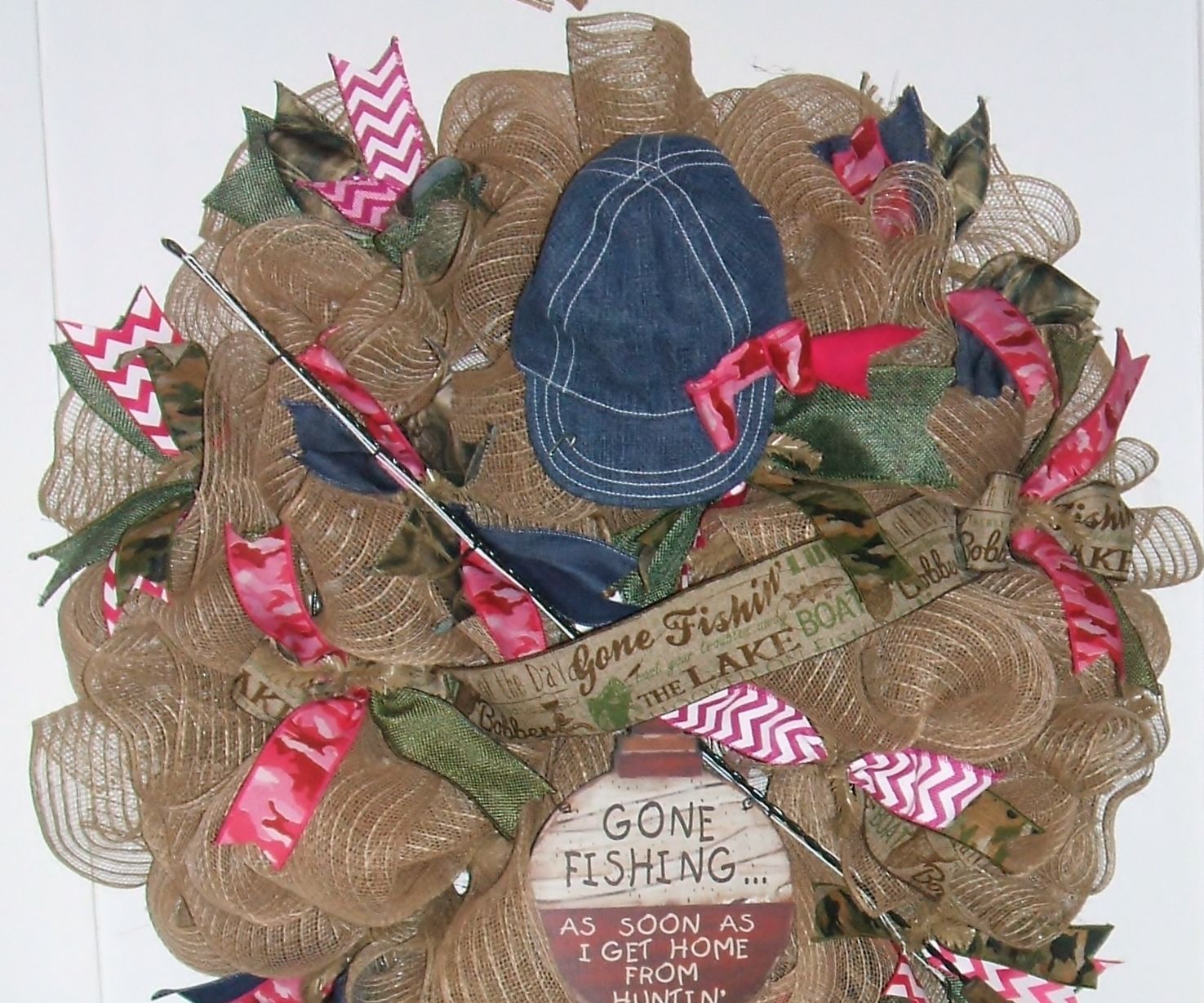 I Made a Little Girl Fishing Wreath 