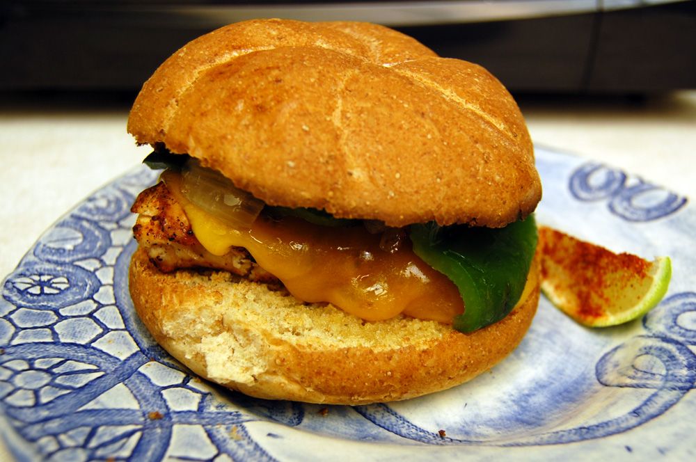 Poblano Chicken Burgers With Hacienda Margaritas