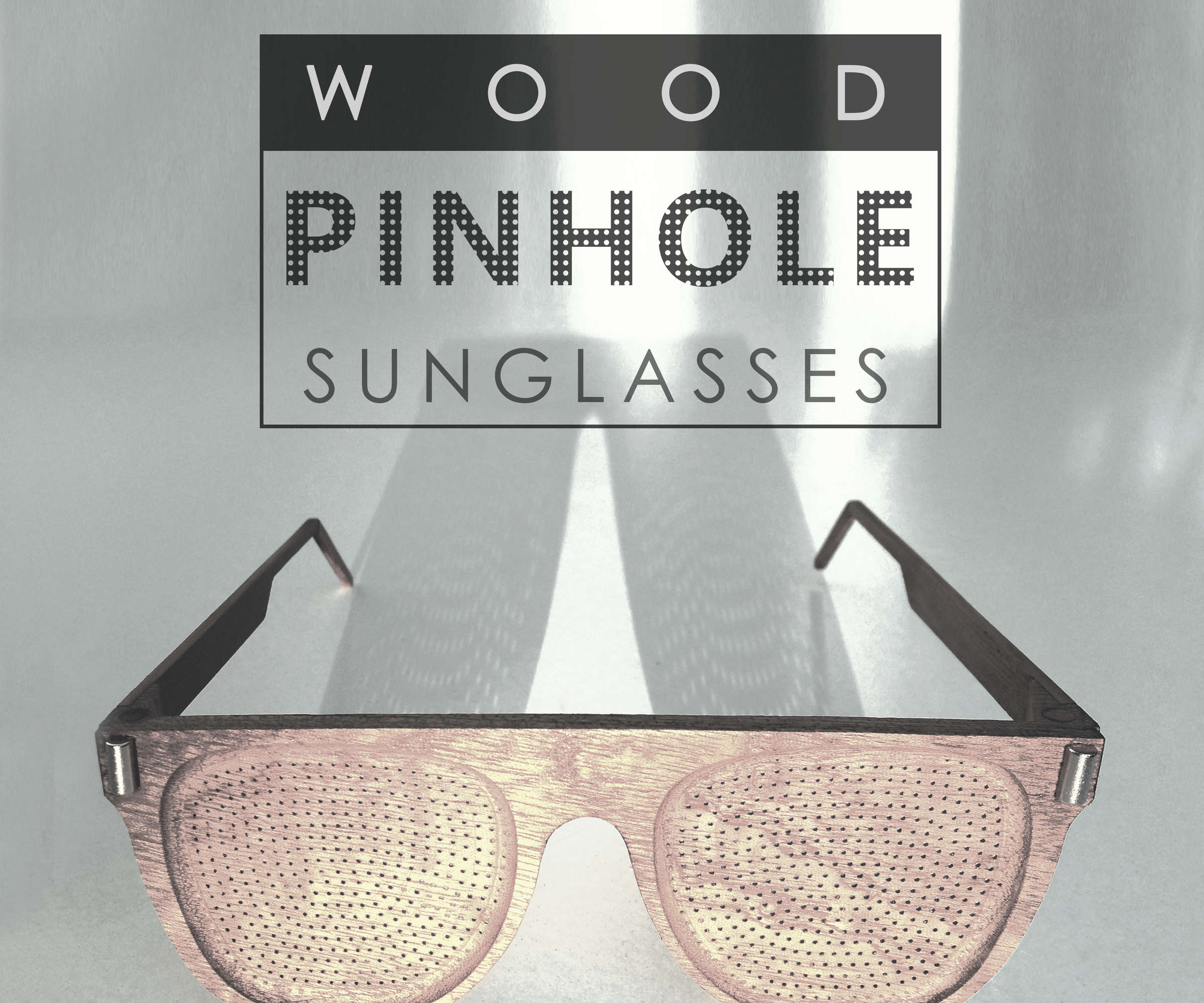 WOOD PINHOLE SUNGLASSES / Anteojos De Sol Reticulares De Madera