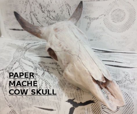 Paper Mache Cow Skull