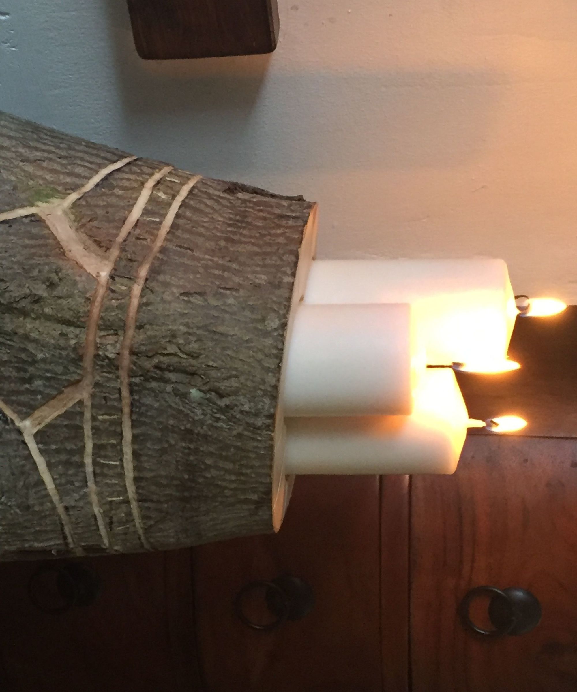 Wood Stump Candle Holder