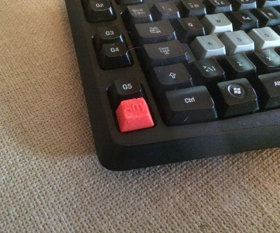3d Printed Keyboard Key "Any Key"
