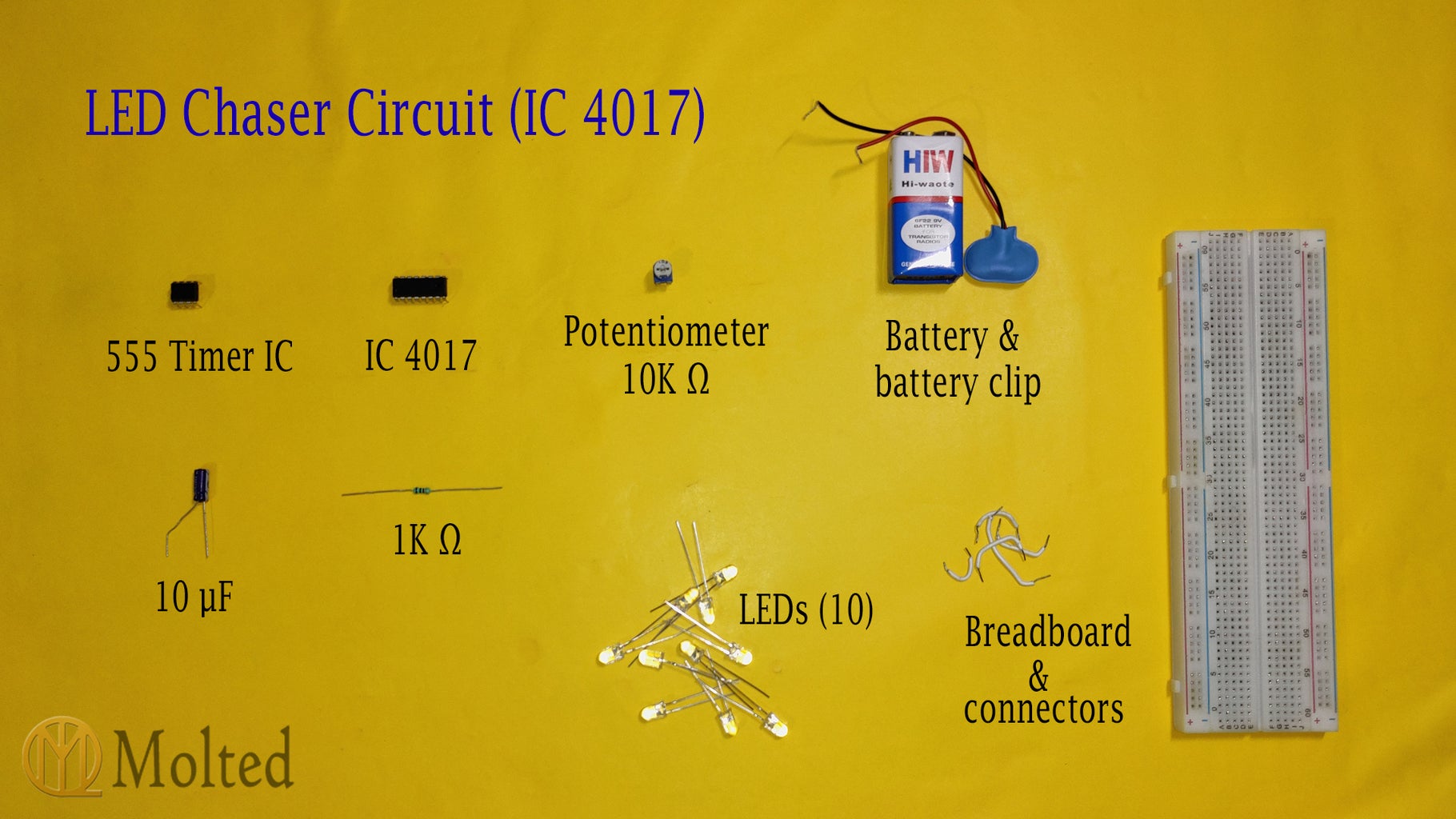 Three Ways to Make LED Chaser Circuit With Speed Control + Back and ... Circuit Diagram