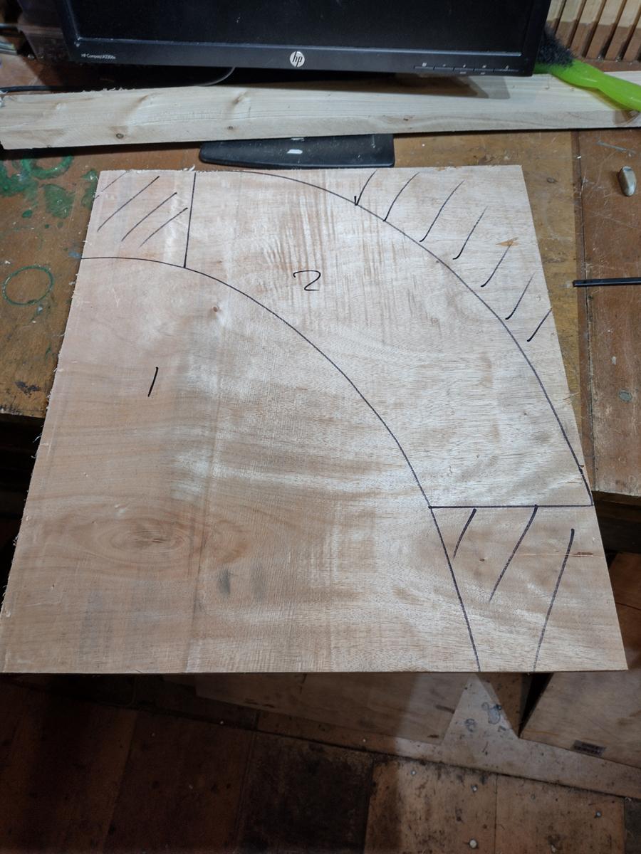 Using the 2-dimensional Template to Make a 3-dimensional Dome Mould Former