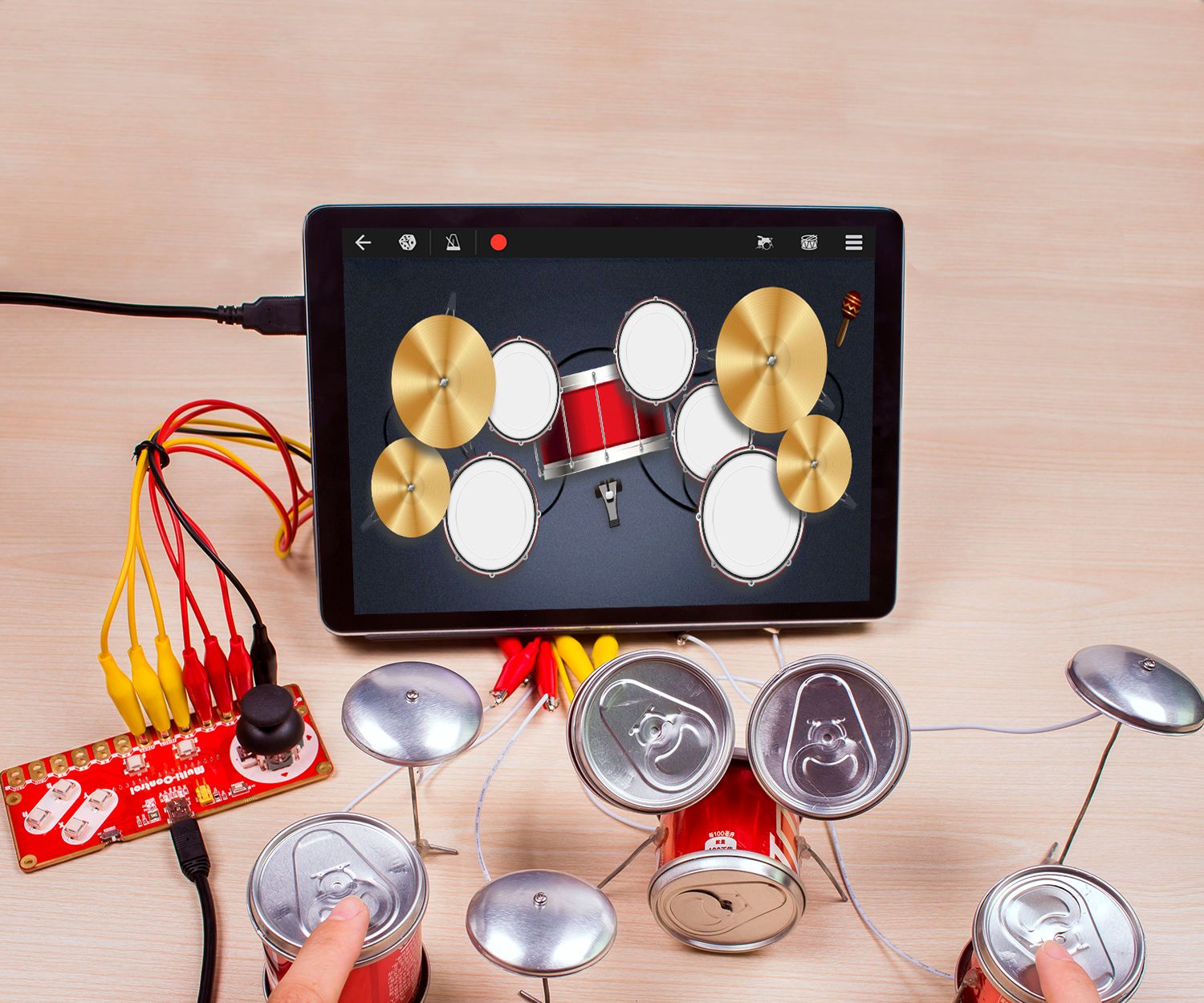 Playable Drum Set With Arduino and Cola Cans 