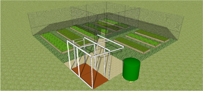 Fully-enclosed Crop-rotation Veggie Garden