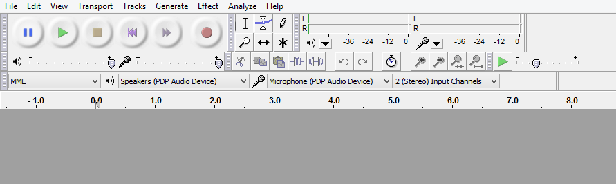 Starting Audacity