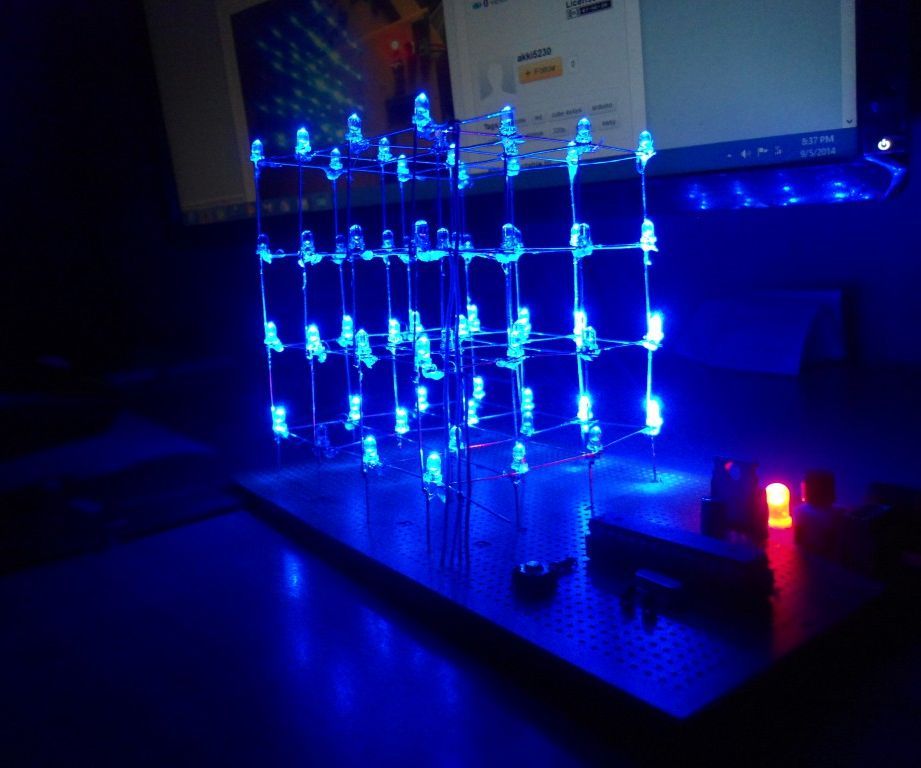 Simple LED Cube 4x With Arduino/328p