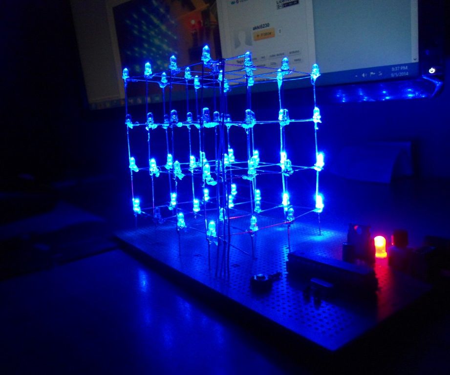 Simple LED Cube 4x With Arduino/328p : 8 Steps - Instructables