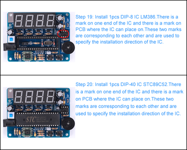 Install DIP-8 IC LM386 & Install DIP-40 IC STC89C52