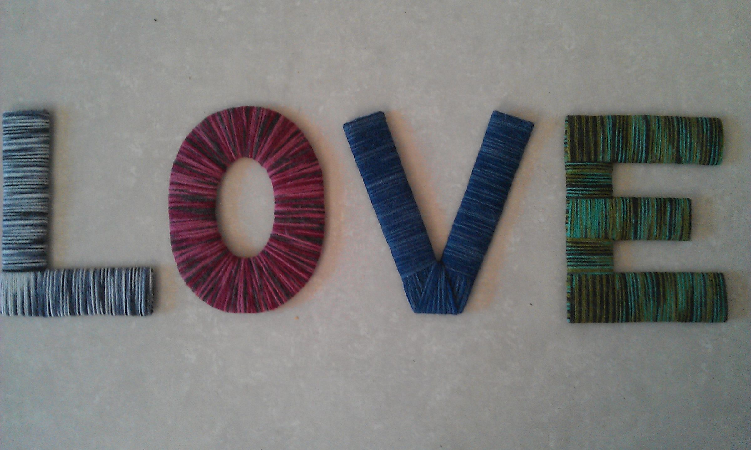 Yarn-Wrapped LOVE