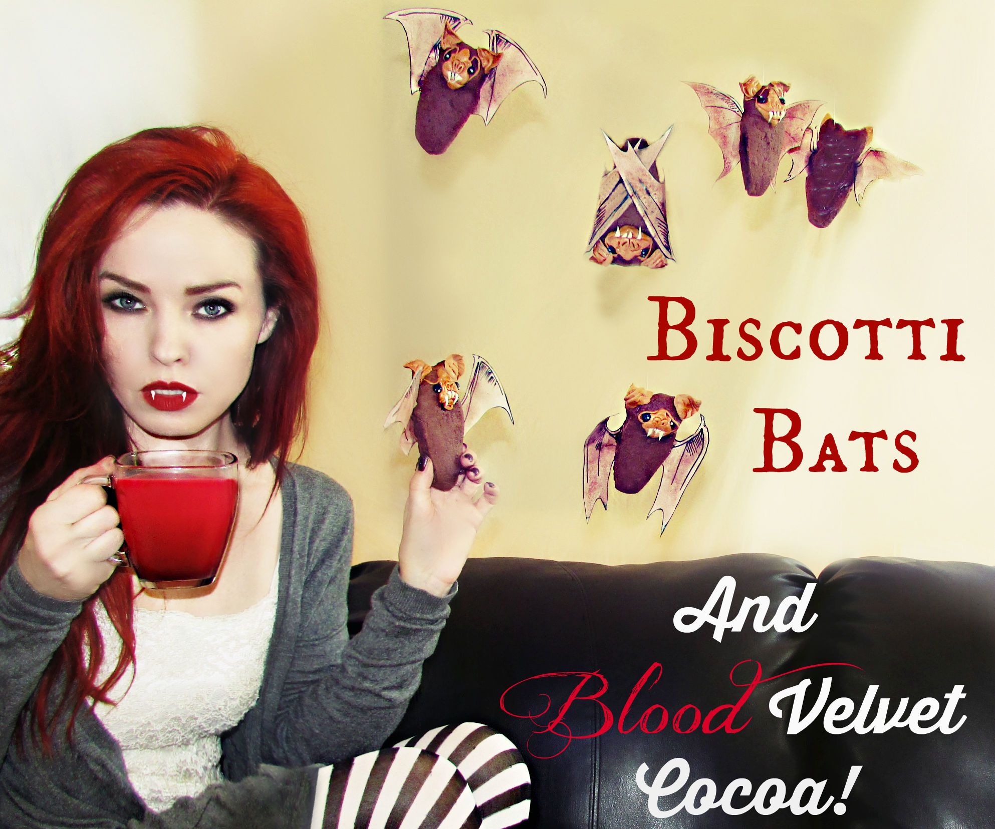 Flying Biscotti Bats and Blood Velvet Cocoa!