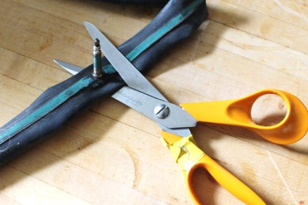 Cut the Air Valve Out of the Tube.