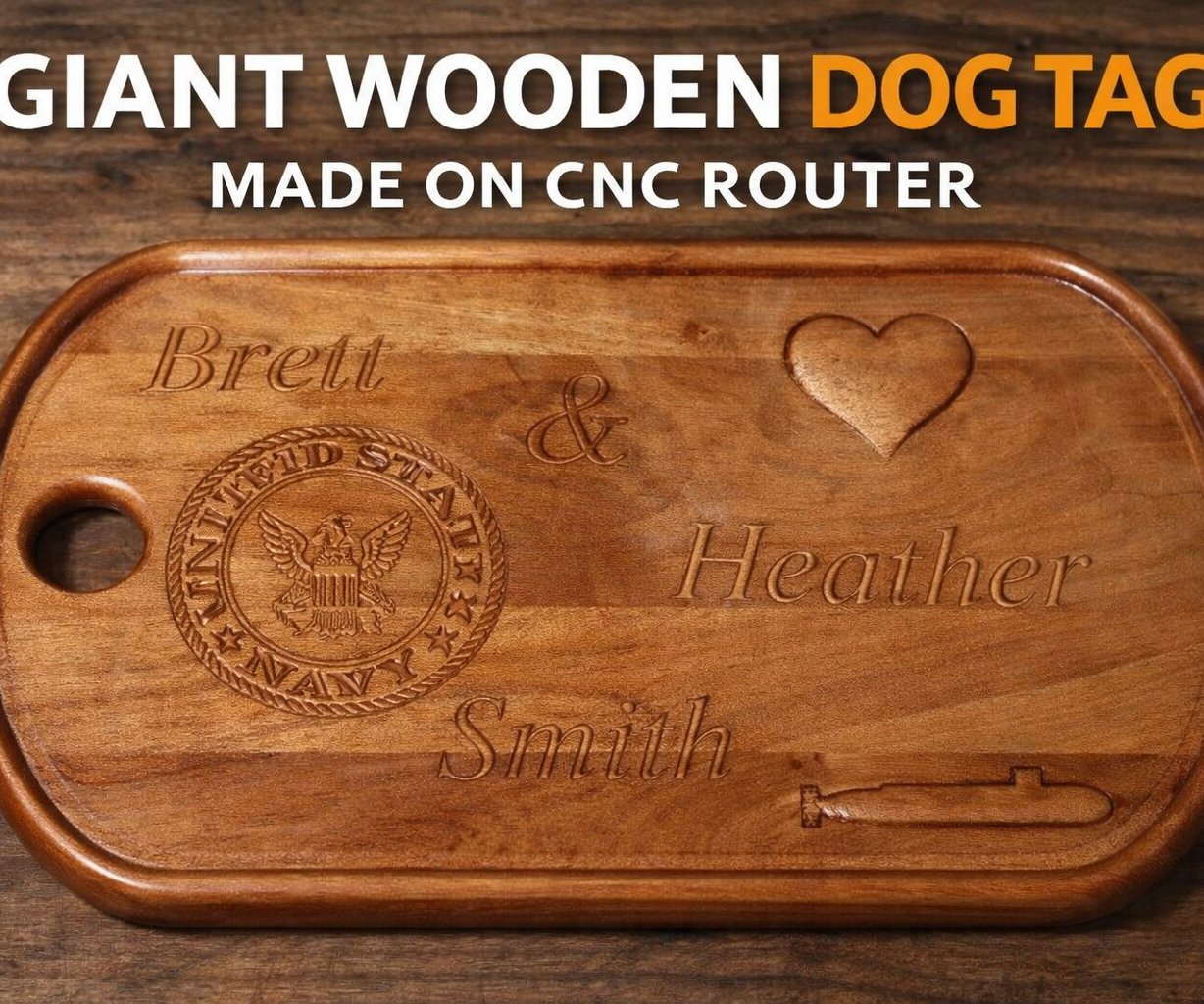 Giant Wooden Dog Tag