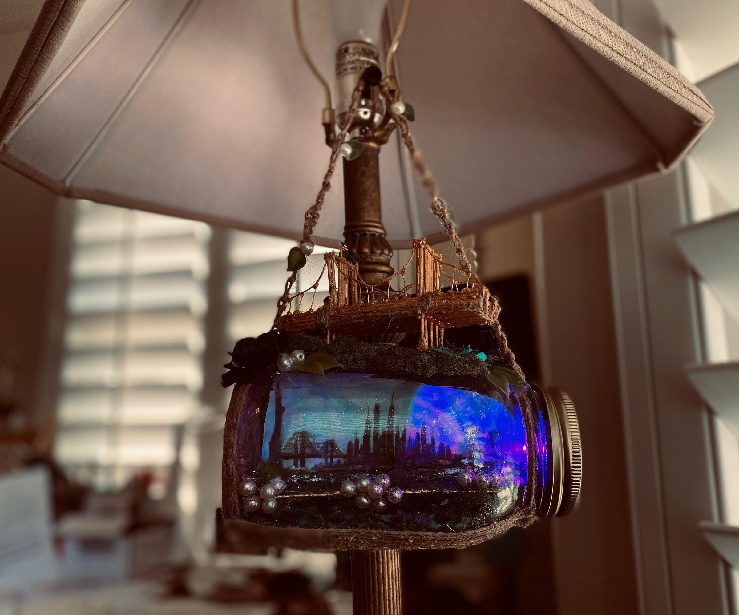 New York in a Mason Jar Night Light