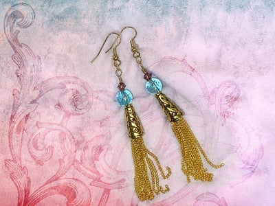 Boho Chain Tassel Earrings With Beads
