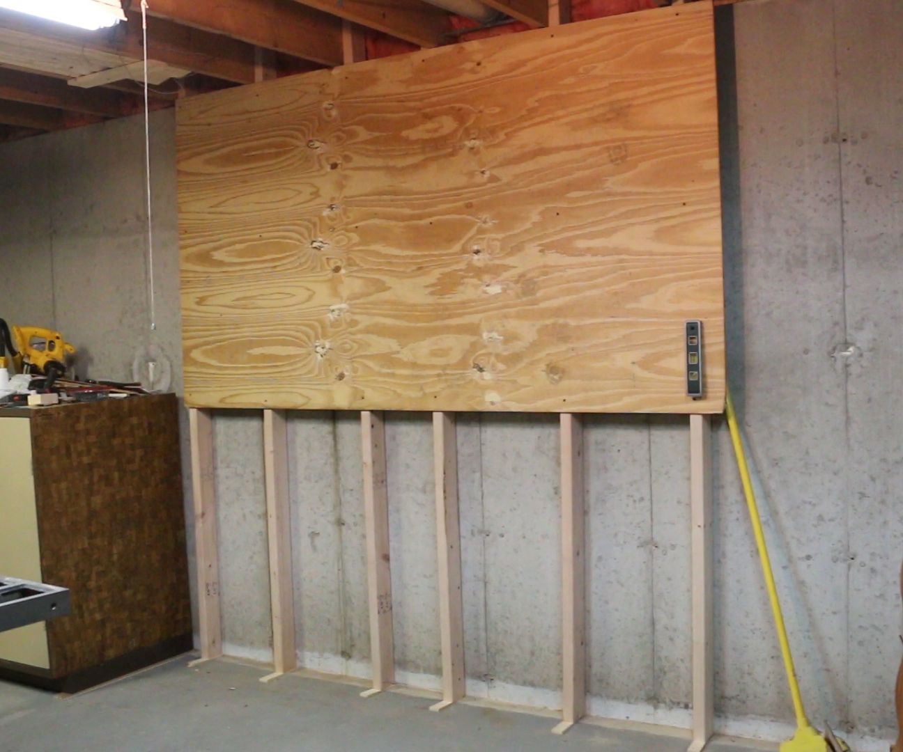 No-drill Studs for Basement Tool Wall