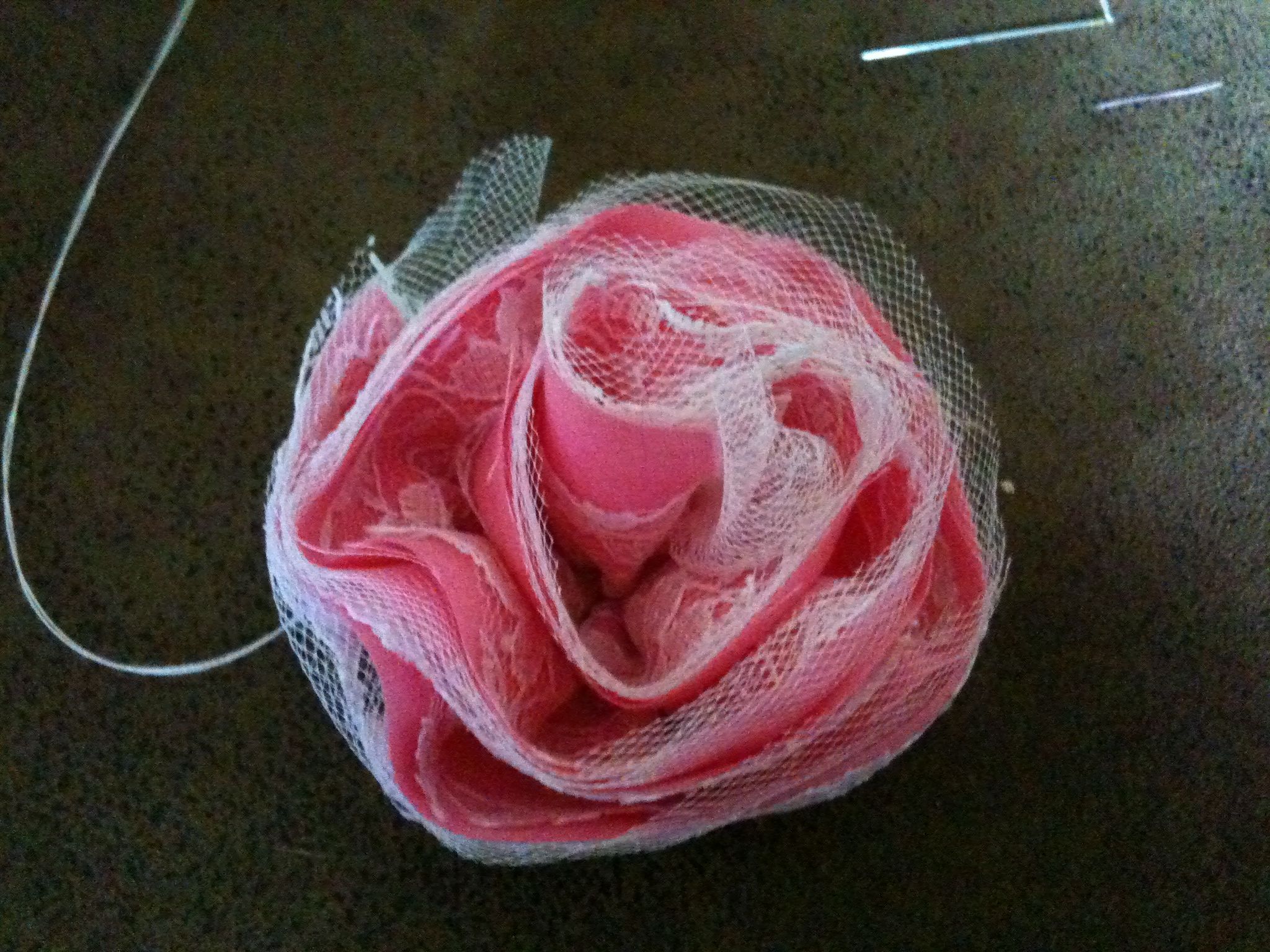 Tulle and Lace Fabric Hair-Flowers