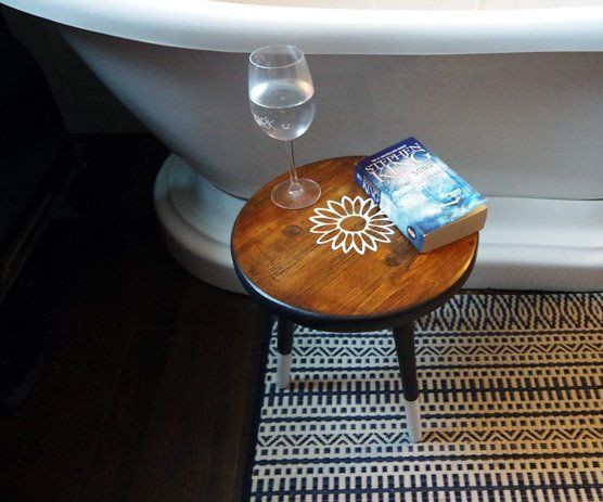 Three Legged Stool Makeover: Paint and Stain Combo With Dipped Legs