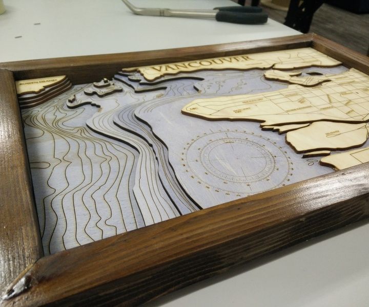 Make Laser Cut Bathymetric Maps