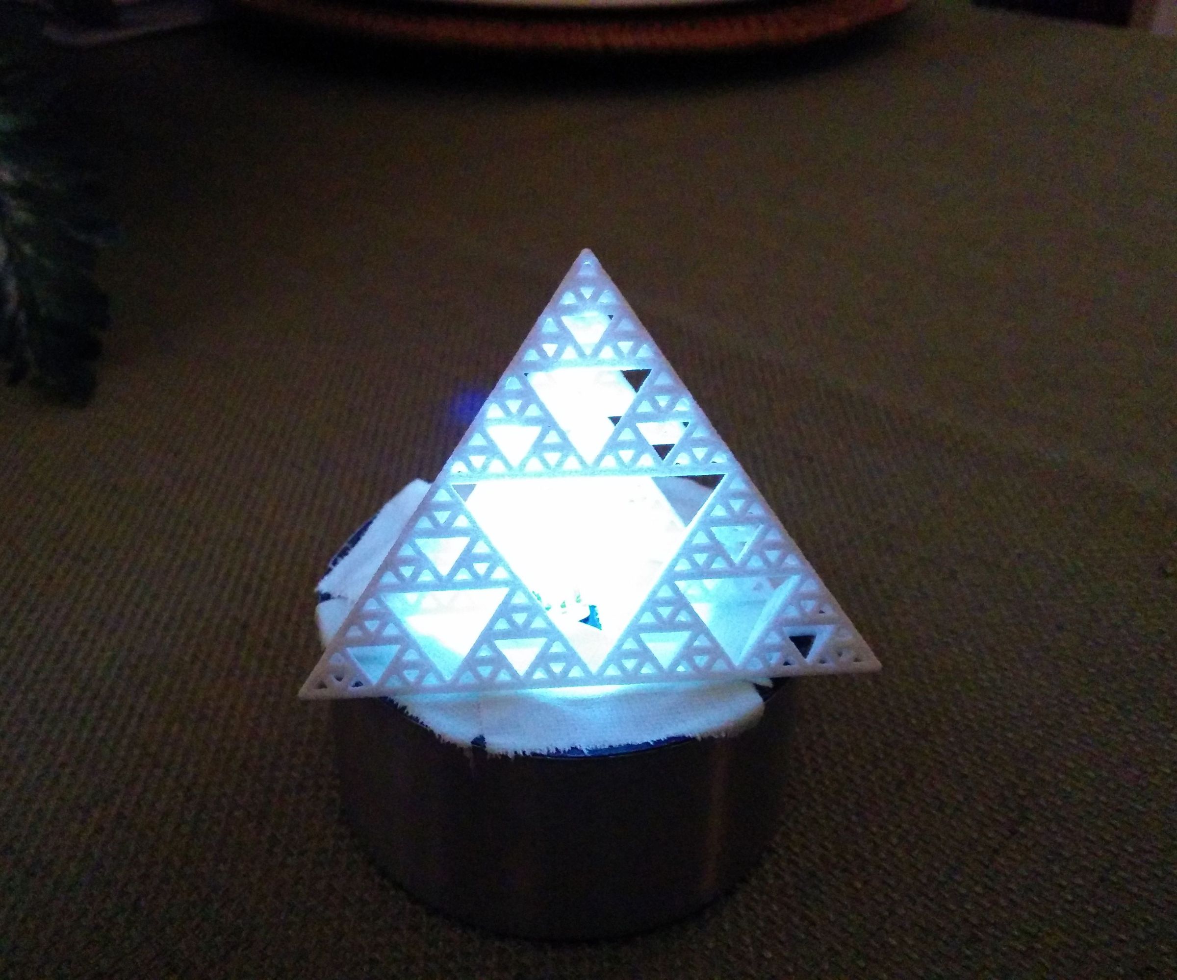 Glow in the Dark Duct Tape Solar Path Light Sierpinski Pyramid Array Style